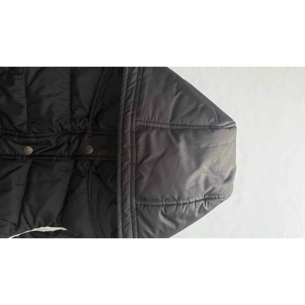Abercrombie & Fitch women Black Hooded Puffer Vest Quilted Zip/Button XS - Picture 7 of 9